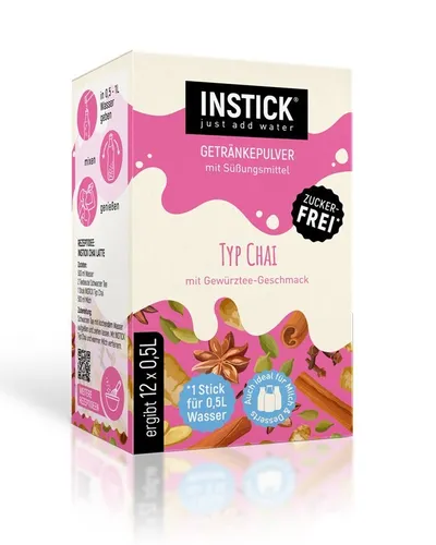 INSTICK Getränkepulver Typ Chai 12-er Packung (für 12 x 0,5 L)