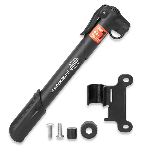 Fahrrad Handpumpe Mini-Rahmenpumpe Heyner Premium Pro inkl. Rahmenhalterung