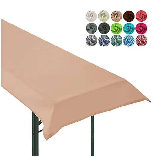 heimtexland ® Tischdecke Bierzeltgarnitur Biertischdecke Garten Tischdeko Party Event Dekoration Typ861 Beige 90x240 cm