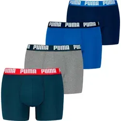 Puma MEN EVERYDAY BOXER 4P ECOM - Boxershorts im praktischen 4er-Pack mit breitem Logo-Webbund, ideal für sportliche Männer, die Komfort und Stil suchen.