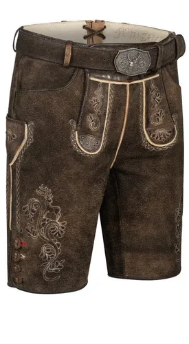 Nübler Trachtenlederhose Lederhose kurz Hansi in Braun von Nübler