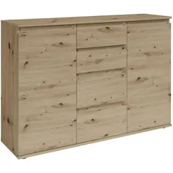 Brest Kommode in Artisan Eiche Optik - Modernes Sideboard mit Stauraum - Kommoden & Sideboards – Zeitloses Design in Artisan Eiche, viel Stauraum hinter zwei Türen und in vier Schubkästen, ideal für verschiedene Wohnstile.