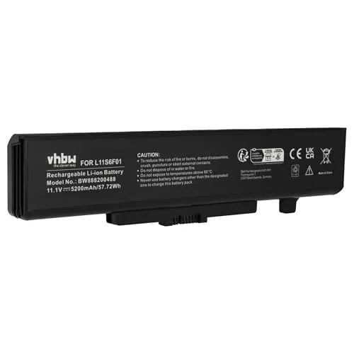vhbw Akku kompatibel mit Lenovo IdeaPad G580, G510, G500, G505, G580 2189-8AU, G580 2189-82U Notebook (5200 mAh, 11,1 V, Li-Ion)