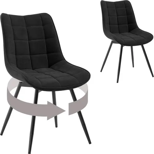 Woltu Esszimmerstuhl (2 St) – Moderner Samtstuhl mit 360° Drehfunktion - Stühle: Bequemer Esszimmerstuhl mit ergonomischer Rückenlehne und strapazierfähiger Samt-Oberfläche, ideal für verschiedene Räume und vielseitig einsetzbar.