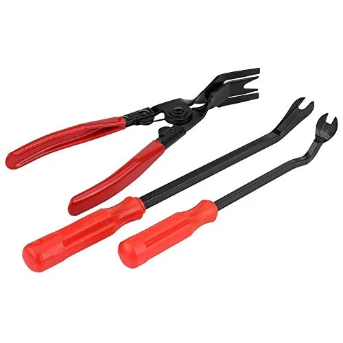 KSTE Nieten Entferner Werkzeugsatz, 3Pcs Türverkleidung Nieten Clips Zangen Fastener Remover Puller Stemmeisen Tool Kit für Nietbefestigung für Automobil, Eisenbahn, Möbel, Instrument