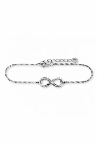 cai Damen Armband 925/- Sterling Silber mit Topas - Elegantes Armband mit Unendlichkeitssymbol, besetzt mit funkelnden Topasen. Verstellbare Kettenlänge von 17+3cm, ideal für jeden Anlass.
