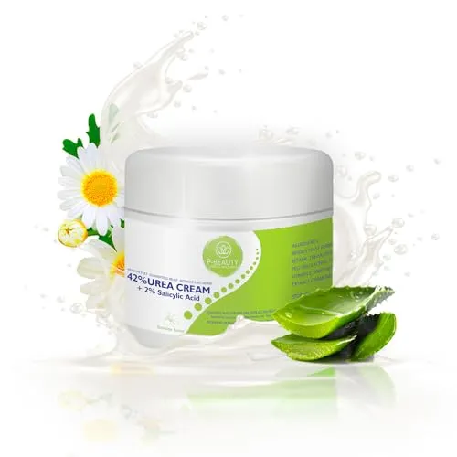 Urea Creme 42% von P-Beauty | 2% Salicylic Acid | 150g Intensiver Harnstoff Fußcreme & Kallusentferner | Mit Aloe Vera und Teebaumöl für Tiefenfeuchtigkeit und Hauterweichung