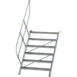 Alutreppe 6 Stufen mit einseitigem Handlauf von Günzburger