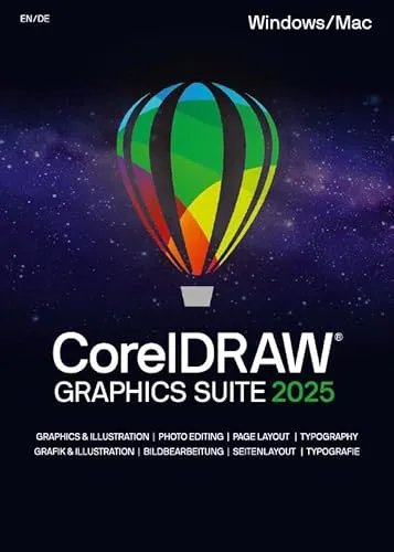 CorelDRAW Graphics Suite 2025 - Dauerlizenz für 1 PC - Bild- und Grafikbearbeitung mit lebenslanger Lizenz, ideal für kreative Profis, unterstützt Mac und Windows.