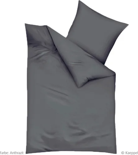 Kaeppel Biber-Bettwäsche Uni 155x220cm, Farbe Anthrazit