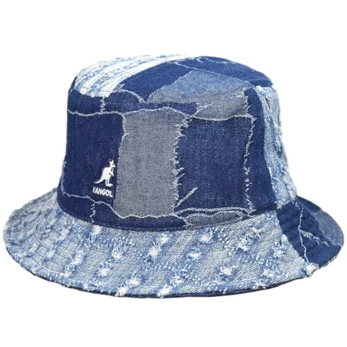 Kangol Denim Mashup Bucket Fischerhut - M (56-57 cm) - Fischerhut für Herren aus hochwertigem Denim, ideal für sonnige Tage und lässige Styles.