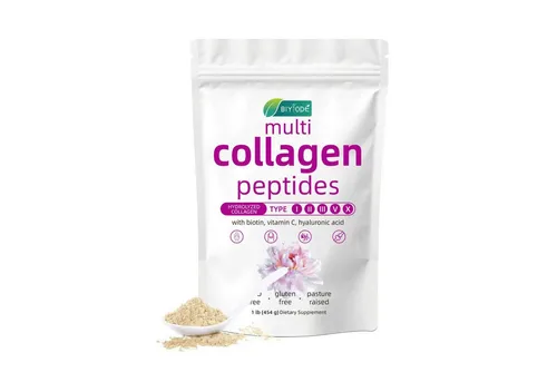 Kollagen Peptide Pulver mit Biotin & Vitamin C - Hochreines Kollagenpulver mit fünf Kollagentypen, Biotin und Vitamin C zur Unterstützung von Haut, Haaren, Nägeln und Gelenken. Geschmackslos, einfach in Wasser oder Smoothies einrührbar – ideal für deinen Alltag!