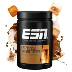 ESN Flexpresso Protein Coffee, Caramel - 22 g Protein pro Portion - Molkenproteine: Cremiger Protein-Kaffee mit 22 g hochwertigem Eiweiß und 40 mg Koffein pro Portion – ideal für einen energiereichen Start in den Tag!