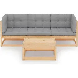 vidaXL 4-tlg. Garten-Lounge-Set mit Kissen aus Kiefer von vidaXL