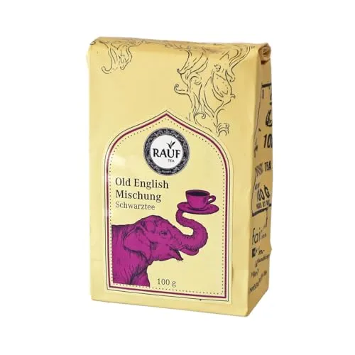 Rauf Tee | Schwarzer Tee Old English Mischung | 500g | Aromatische China-Darjeeling Mischung mit Lapsang Souchong | Fein-rauchige Note | Loser Tee
