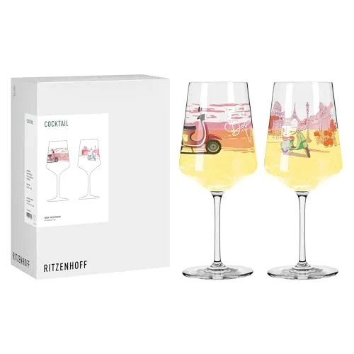 RITZENHOFF Cocktail-Glas Set 500 ml, Vespa-Motiv, 2 Stück von Ritzenhoff