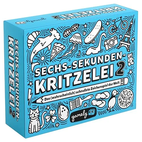 Gamely Sechs-Sekunden-Kritzelei 2: Das fieberhaft-Flotte, fetzige Zeichenspiel | EIN familienfreundliches Partyspiel für Kinder, Teenager und Erwachsene