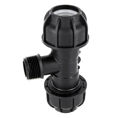 REKUBIK PP T-Stück Klemmverbindung x Außengewinde 20mm x 1/2