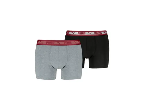 PUMA Boxershorts PUMA MEN CHROMATIC WAISTBAND BOXERS 2P (2er Pack) elastischer Logobund, ohne Eingriff