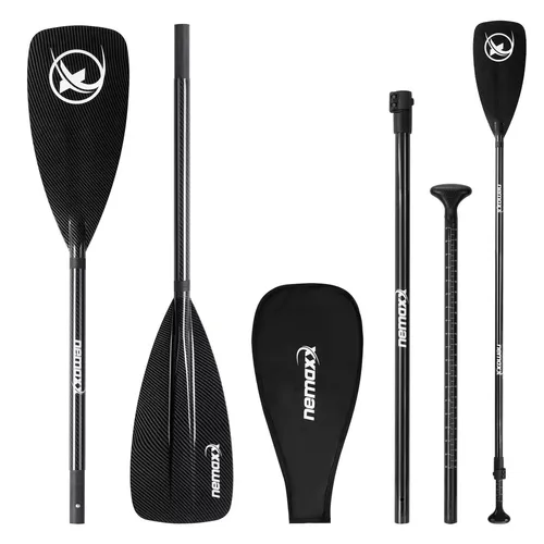 NEMAXX Professional Carbon Speed 3-teiliges SUP Paddel in schwarz von Nemaxx