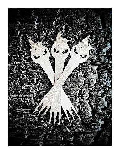 Aganjok Pommesgabeln aus Edelstahl 4 Stück - Wiederverwendbare und nachhaltige Pommespieker - Metallgabeln - aus rostfreiem Edelstahl - Made in Germany