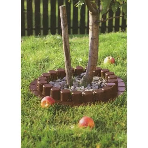 lfm Beeteinfassung braun Baumeinfassung Gartenzaun Beetabgrenzung Palisade 2