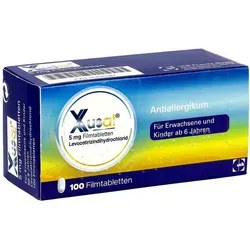 Xusal 5mg Filmtabletten - Allergiebehandlung - Arzneimittel zur Linderung von Allergiesymptomen wie allergischem Schnupfen und Nesselsucht, mit dem Wirkstoff Levocetirizindihydrochlorid.