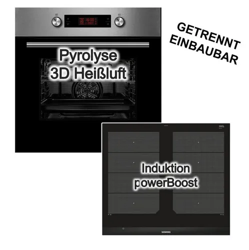 Midea Backofen-Set mit Pyrolyse und Siemens Induktionskochfeld