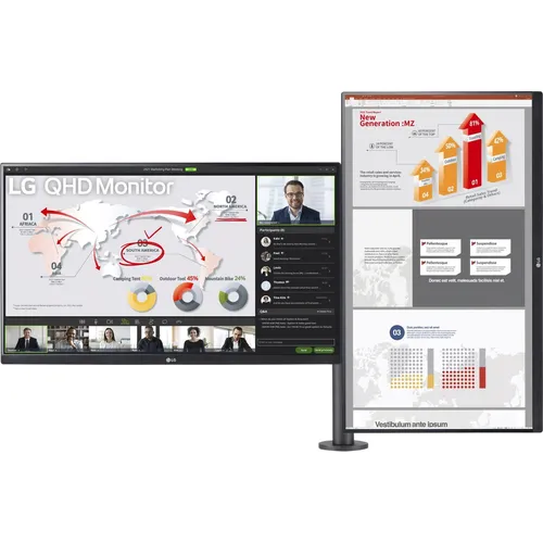 LG 27QP88DP-BS - 68,47cm QHD IPS Monitor mit 5ms Reaktionszeit, USB-C und ergonomischem Pivot für optimales Arbeiten