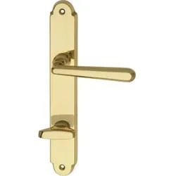 MARCHESI Drückergarnitur ALT-WIEN - WC 90, Messing poliert - Elegante Drückergarnitur aus poliertem Messing, ideal für nostalgische Türen mit einer Stärke von 38-45 mm und geprüft nach ÖNORM B3859.