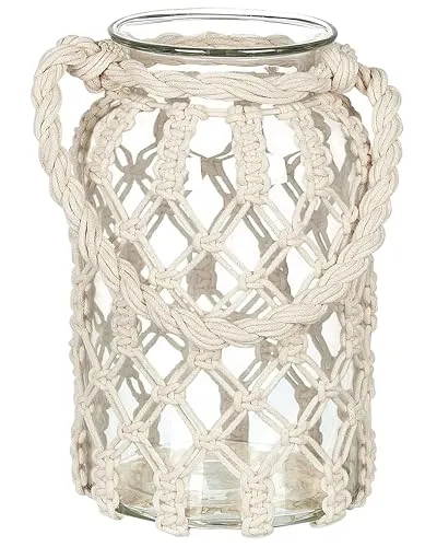 Produktbild Beliani Laterne Glas weiß 31 cm mit Griff