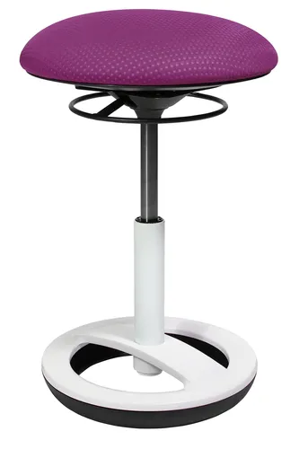 Topstar Sitness Bob Bürohocker - Drehstuhl in Weiß und Violett - Bürostühle mit höhenverstellbarem, gepolstertem Design für optimalen Sitzkomfort, ideal für flexibles Arbeiten und maximale Belastbarkeit bis 110 kg.