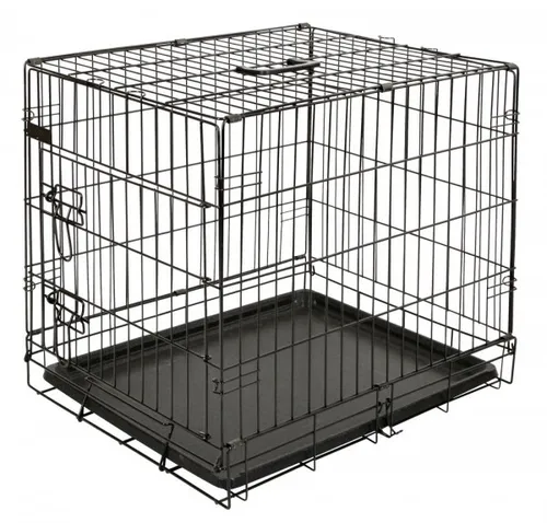 Kerbl Gittertransportbox klappbar schwarz 63x48x57cm - Tier-Transportbox, ideal für Ausstellungen und Reisen, mit praktischer Klappfunktion für einfachen Transport und herausnehmbarer Wanne zur mühelosen Reinigung.