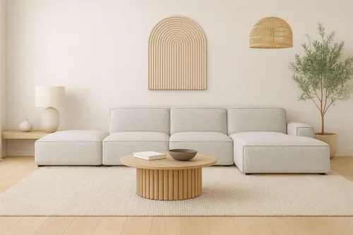 Kaiser Möbel Ecksofa Cursal L-Form mit Hocker – Creme - Modulares Ecksofa Cursal aus hochwertigem Stoff, bietet höchsten Komfort und elegantes Design. Ideal für entspannte Stunden mit der Familie oder Gästen – flexibel und anpassbar für Ihr Wohnzimmer.