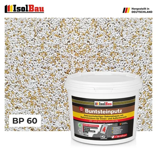 Mosaikputz Buntsteinputz BP 60 (weiss,sand/gelb) 15 kg Fertigputz Sockelputz