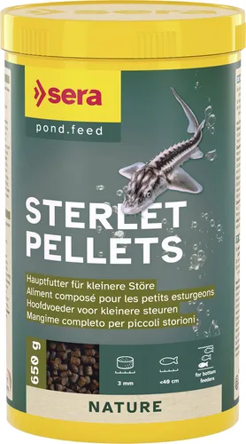 sera Stör Pellets Nature 1000 ml (650 g) - Natürliches Hauptfutter für kleinere Störe, ideal für gesunde Teichfische