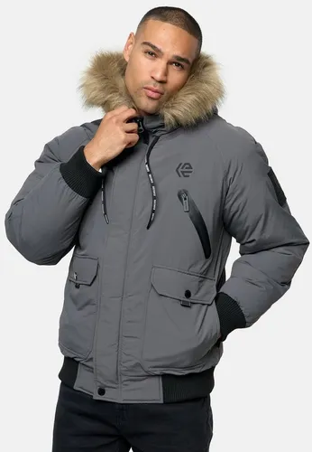 Indicode Herren INZakai Winterjacke mit Fell-Kapuze - Funktionsjacke für Herren, wärmende Wattierung und Kunstfellkapuze für optimalen Kälteschutz und stylischen Winterlook.