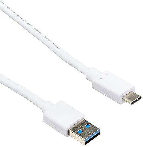 Helos Lade-/Datenkabel USB Type-C - USB-3.1-A-Stecker 1 m weiß - Digital/Daten - Datenkabel, 181543