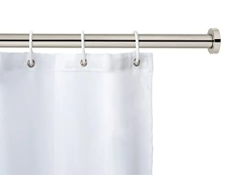 WENKO Teleskop-Duschstange Mod. Luz - Duschvorhangstange ohne Bohren: Die rostfreie Edelstahlstange ist von 110-185 cm ausziehbar und einfach zu montieren, ideal für jedes Badezimmer.