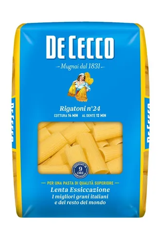 Nudeln De Cecco Rigatoni n°24 Paste Kurzarm Ital aus Hartweizengrieß 1 KG
