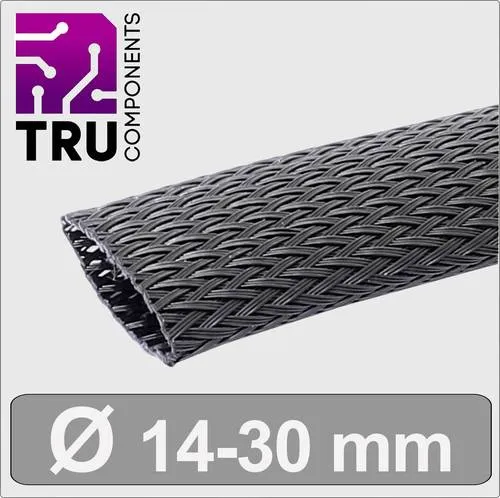 TRU COMPONENTS TC-13377564 T24CA107 Geflechtschlauch Schwarz Polyester 14 bis 30mm Meterware