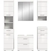 xonox.home Bad Scout X06A9B21 Badkombination - Komplettprogramme für Badezimmer, modernes Design in weiß Hochglanz mit großzügigem Stauraum für optimale Raumnutzung.