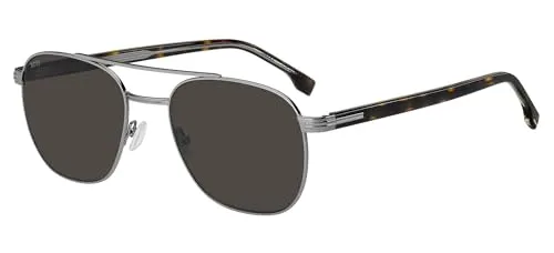 Boss 1723/S Herren-Sonnenbrille - Stilvolles Design mit silbernem Metall-Gestell - Sonnenbrillen, elegante Herren-Sonnenbrille mit grauen Gläsern, ideal für einen modischen Auftritt und optimalen UV-Schutz.