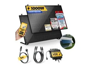 Balkonkraftwerk 1000W/800W - Steckerfertig mit WIFI - Solaranlage mit Wand/Gartenhaus Halterung, einfache Installation und sofortige Stromersparnis. Perfekt für umweltbewusste Haushalte.