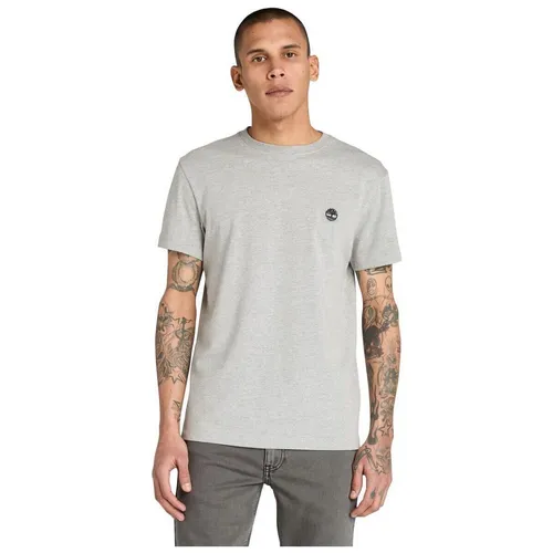 Timberland T-Shirt Short Sleeve Tee grau M - Herren-Shirt aus 90% Baumwolle, bequem und casual im melierten Look, perfekt für entspannte Freizeitoutfits.