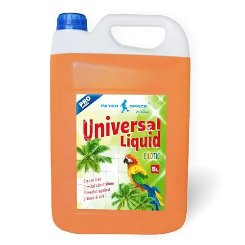 Allzweckreiniger, Universal-Bodenreiniger, Bodenreiniger für Laminat, Marmor, Steinböden, Linoleum, Parkett Pflegemittel für Holz & Laminat, mit exotischem Duft, absorbiert Tiergerüche, Peter Space 5L