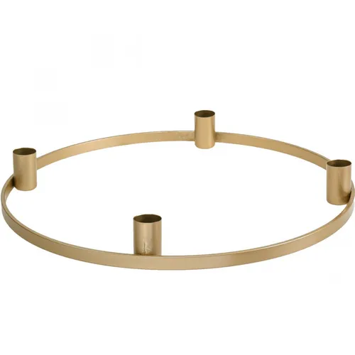 Kerzenring Stabkerzenhalter Metall Mattgold Ø35cm - Festliche Tischdeko für Advent und Weihnachten - Eleganter Kerzenring in Mattgold, ideal für festliche Tischdeko. Mit 35cm Durchmesser für Stabkerzen, vielseitig einsetzbar und zeitlos im Design. Perfekt für eine warme und einladende Atmosphäre.