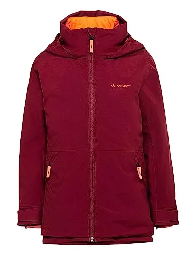 VAUDE Kinderjacke Kids Casarea 3in1 Jacket II, isolierte Innenjacke zum Wenden, wasserdicht, winddicht und atmungsaktiv, salsa/orange, 122-128
