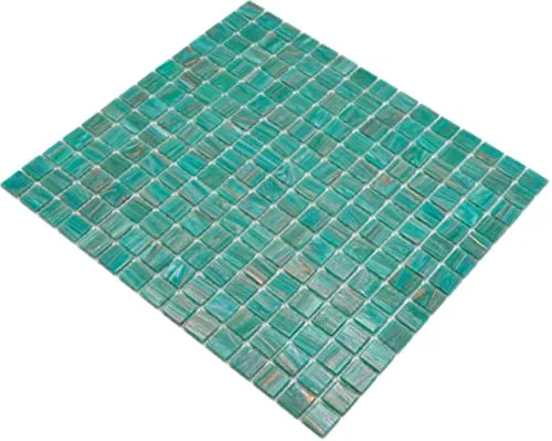 Mosaik türkis Glasmosaik Mosaikfliese Fliesen Glas glänzend Quadrat Wand Boden Küche Bad Dusche