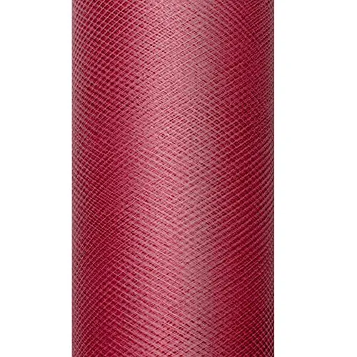 9m lang / 15cm breit feiner Tüll Tüllrolle Tüllstoff Dekostoff Tischläufer - weinrot